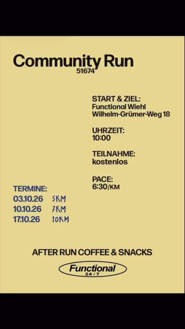3. Community Run am Samstag, 17.10.2026